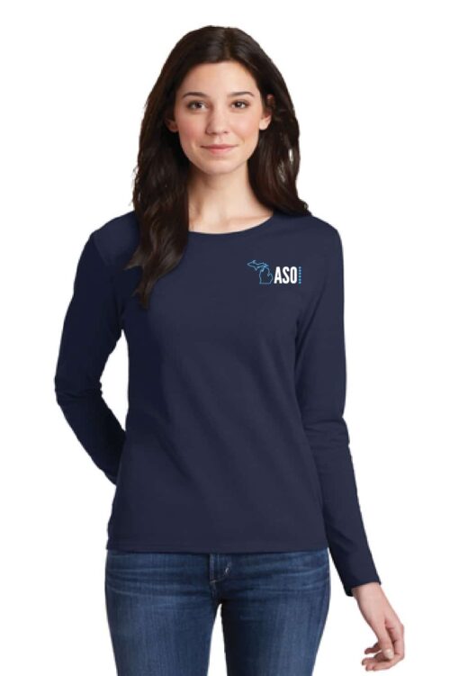 ASO Ladies Navy LSLV T-shirt