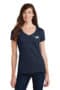 ASO Ladies Navy SSLV 100% Cotton V-Neck T-shirt