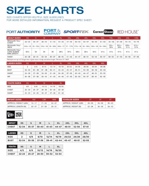 Sizing Chart - Mens/Ladies