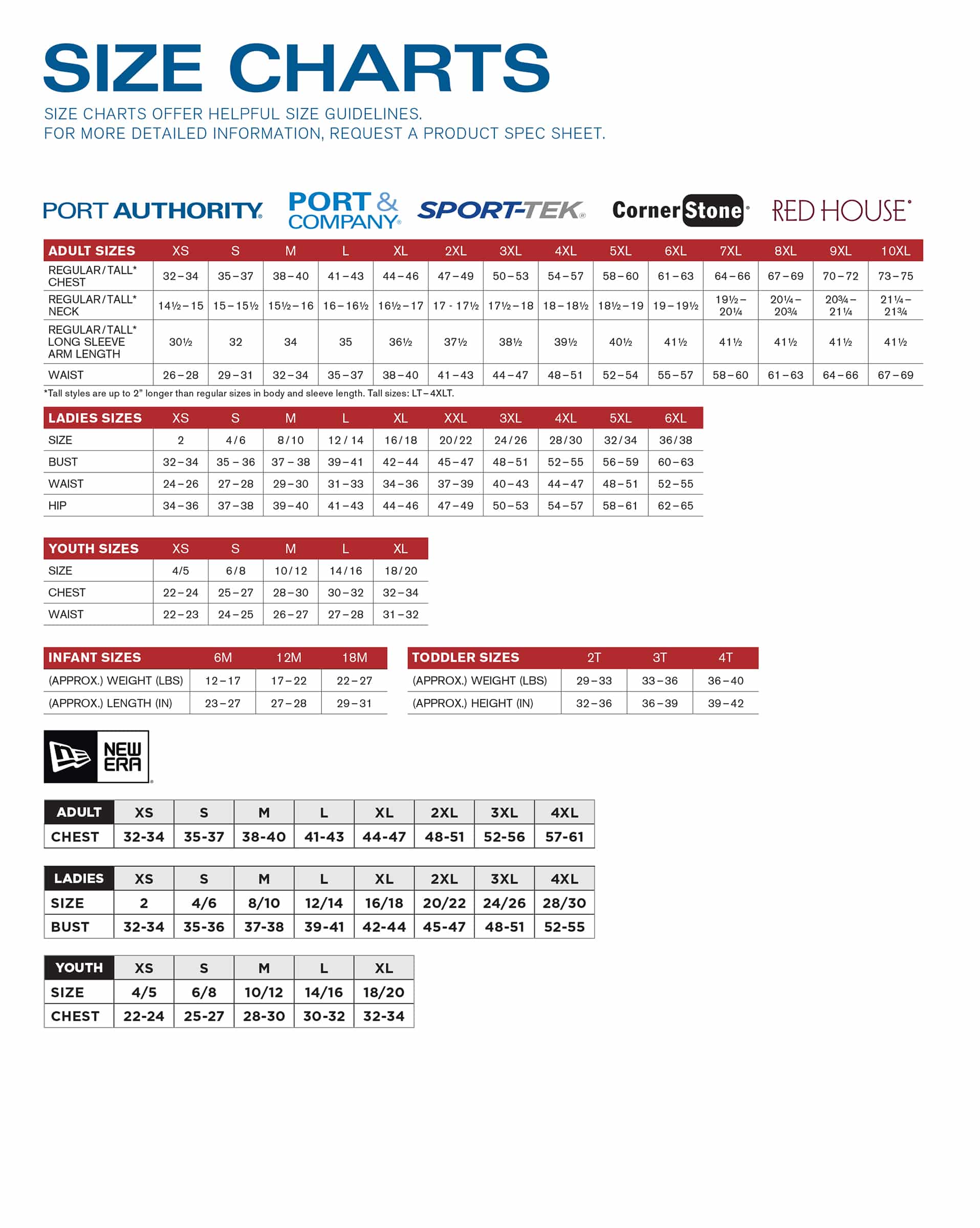 Sizing Chart - Mens/Ladies - American Silkscreen