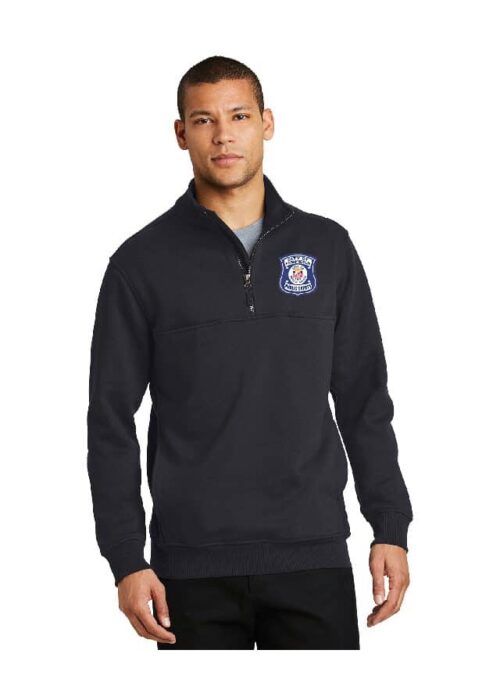 CS626 Navy Half Zip Job Shirt with Public Safety Badge